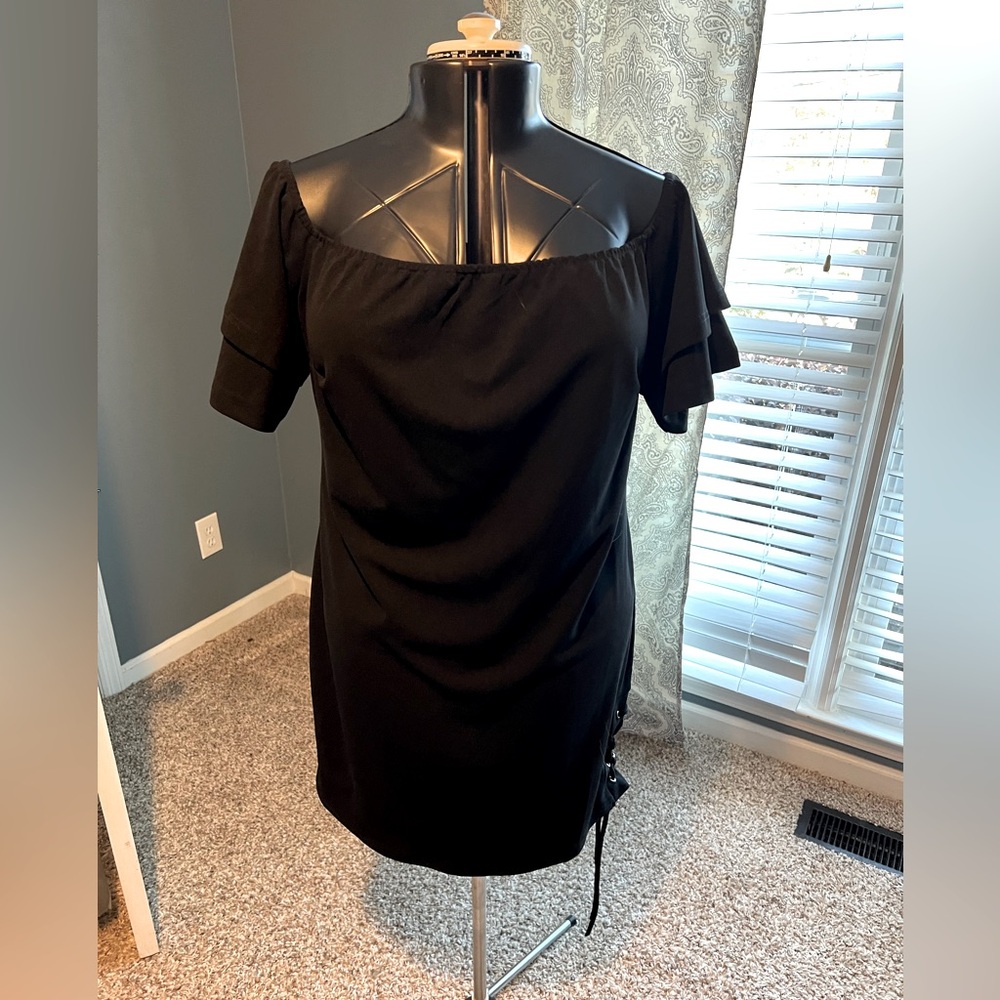 Black Off-Shoulder Mini Dress - Classic Women's Dress